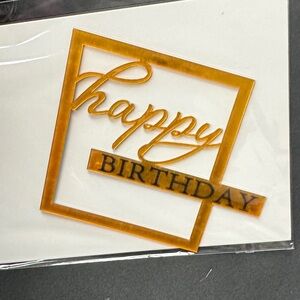 Gold 'Happy Birthday' Home Design Accent cake topper